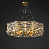 Люстра подвесная SARIA D83 219549-23 ImperiumLoft прозрачная на 10 ламп, основание латунь в стиле современный 