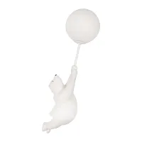 Бра Teddy 10030W-D LOFT IT белый 1 лампа, основание белое в стиле модерн животные шар
