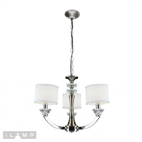 Люстра подвесная Oxford 85175/3 CR iLamp белая на 3 лампы, основание хром в стиле современный американский  фото 2