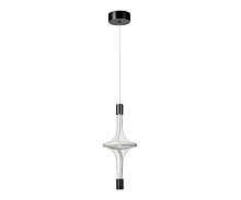 Светильник подвесной LED Флавио 08491K-1A,29 Kink Light прозрачный на 1 лампу, основание чёрное в стиле современный 