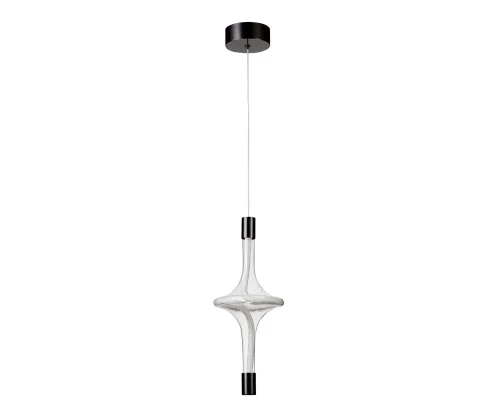 Светильник подвесной LED Флавио 08491K-1A,29 Kink Light прозрачный на 1 лампу, основание чёрное в стиле современный 