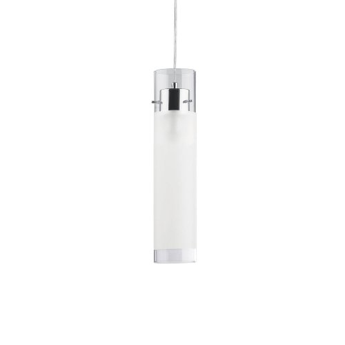 Светильник подвесной FLAM SP1 BIG Ideal Lux прозрачный 1 лампа, основание хром в стиле современный трубочки