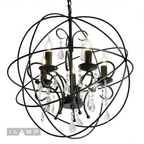 Люстра подвесная Life 8774-5 BK iLamp чёрная на 5 ламп, основание чёрное в стиле современный американский лофт  фото 2