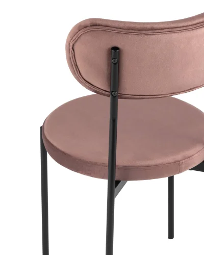 Стул обеденный Барбара NEW, велюр пыльно-розовый УТ000028056 Stool Group, розовый/велюр, ножки/металл/чёрный, размеры - ****480*530 фото 5
