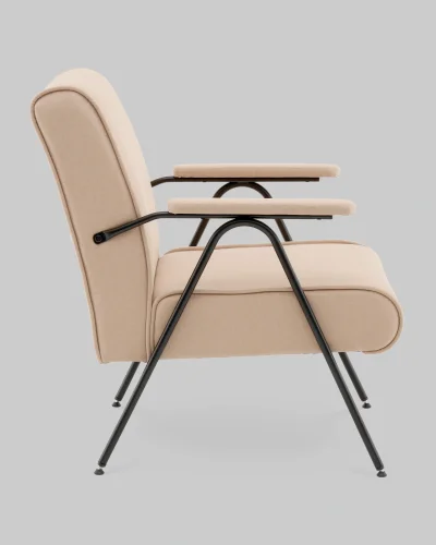 Кресло Эндино рогожка бежевый УТ000041562 Stool Group, бежевый/рогожка, ножки/металл/чёрный, размеры - *****мм фото 4