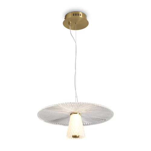 Светильник подвесной LED Grail FR6183PL-L4BS Freya прозрачный на 1 лампу, основание латунь в стиле хай-тек современный фото 4