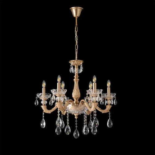 Люстра подвесная ELIZABETH SP6 BRASS Crystal Lux без плафона на 6 ламп, основание латунь прозрачное в стиле классический фото 2 Люстра подвесная ELIZABETH SP6 BRASS Crystal Lux без плафона на 6 ламп, основание латунь прозрачное в стиле классический фото 2