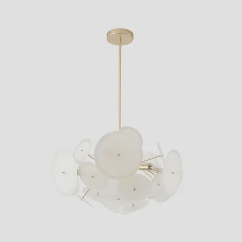Люстра на штанге DANDELION SP6 GOLD Crystal Lux белая на 6 ламп, основание золотое в стиле современный фото 4 Люстра на штанге DANDELION SP6 GOLD Crystal Lux белая на 6 ламп, основание золотое в стиле современный фото 4