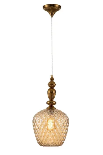 Светильник подвесной Annata V000129 Indigo янтарный 1 лампа, основание латунь в стиле классический выдувное фото 4