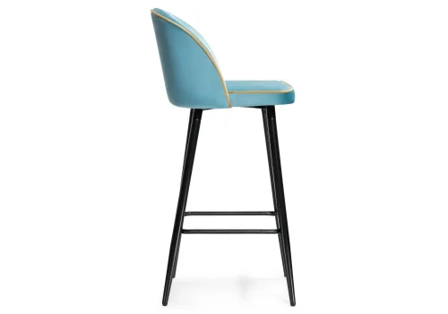 Барный стул Zefir tiffany 15050 Woodville, голубой/велюр, ножки/металл/чёрный, размеры - ****480*500 фото 3