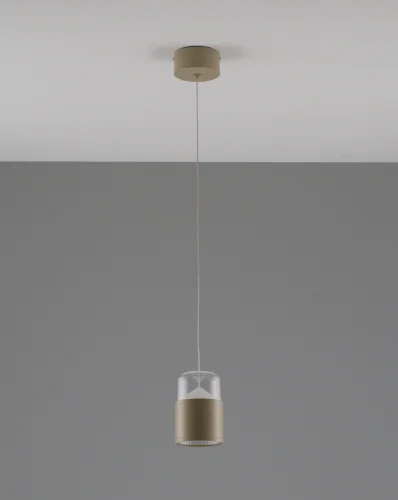 Светильник подвесной LED Rinna V10867-PL Moderli бежевый прозрачный 1 лампа, основание бежевое в стиле современный  фото 2