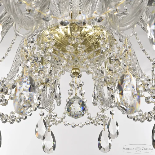 Люстра подвесная 105/10/240 G Bohemia Ivele Crystal без плафона на 10 ламп, основание прозрачное золотое в стиле классический sp фото 5