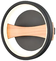 Бра LED 450-021-01 Velante чёрный коричневый 1 лампа, основание чёрное в стиле хай-тек современный 