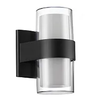 Настенный светильник уличный LED Opal 359298 Novotech уличный IP65 чёрный на 1 лампу, плафон белый в стиле хай-тек LED