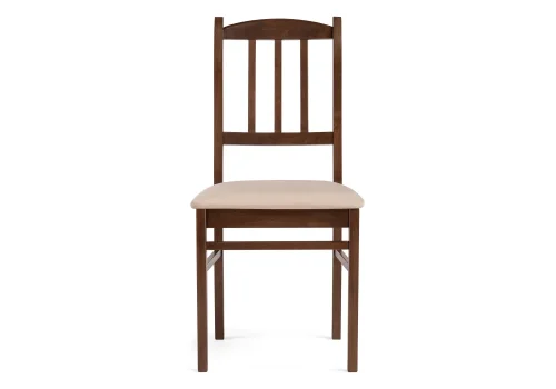 Деревянный стул Мириел темный орех / сливочный раф 527066 Woodville, бежевый/ткань, ножки/массив березы дерево/орех, размеры - ****450*500 фото 2