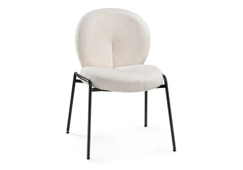Стул на металлокаркасе Kalipso 1 white / black 15783 Woodville, белый/букле, ножки/металл/чёрный, размеры - ****560*600 фото 3