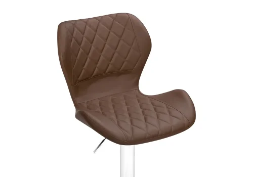 Барный стул Porch brown / chrome 15722 Woodville, коричневый/экокожа, ножки/металл/хром, размеры - *1080***460*490 фото 5
