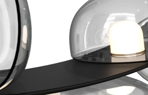 Светильник подвесной LED BOSQUE SP7 L3000 BLACK/TRANSPARENT Crystal Lux прозрачный 7 ламп, основание чёрное в стиле современный  фото 5