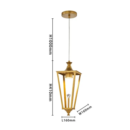 Светильник подвесной Lampion 4003-1P Favourite прозрачный 1 лампа, основание золотое в стиле классический  фото 3