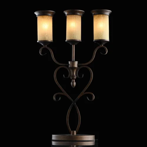 Настольная лампа Айвенго 669031403 Chiaro без плафона 3 лампы, основание коричневое металл в стиле ковка кантри  фото 2