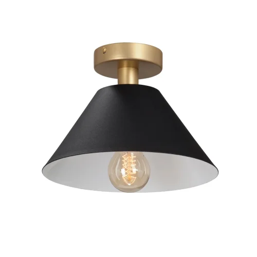 Светильник потолочный V4804-8/1PL Vitaluce чёрный 1 лампа, основание золотое в стиле арт-деко 