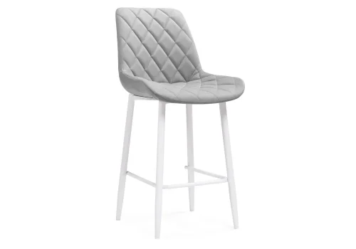 Полубарный стул Баодин К Б/К светло-серый / белый 517170 Woodville, серый/велюр, ножки/металл/белый, размеры - ****500*560