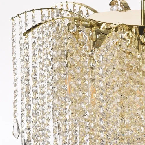 Люстра каскадная хрустальная 77321/50-150 G Bohemia Ivele Crystal прозрачная на 17 ламп, основание золотое в стиле классический drops фото 6