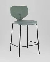 Стул полубарный Masey, зеленый, со светло-зеленой экокожей УТ000039584 Stool Group, зелёный/рогожка, ножки/металл/чёрный, размеры - *****