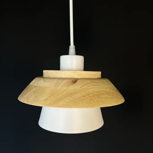 Светильник подвесной ECO Белый 178161-26 ImperiumLoft белый 1 лампа, основание коричневое в стиле современный скандинавский  фото 2