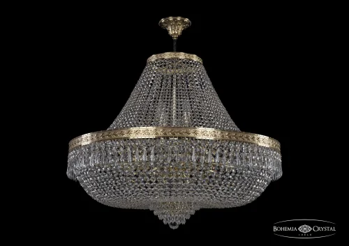 Люстра потолочная хрустальная 19271/H1/90IV G Bohemia Ivele Crystal прозрачная на 26 ламп, основание золотое в стиле классический sp