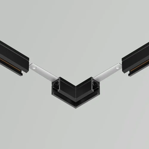 Коннектор угловой, накладной Magnetic track system Levity TRA184CL-11B Maytoni чёрный в стиле современный хай-тек для светильников серии Magnetic track system Levity накладной levity магнитная фото 4