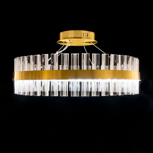 Люстра подвесная LED с пультом Рианна CL337063 Citilux прозрачная на 1 лампа, основание бронзовое в стиле современный с пультом фото 6