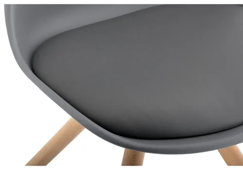 Стул Bonito серый 11328 Woodville, серый/искусственная кожа, ножки/массив бука дерево/натуральный, размеры - ****480*540 фото 5