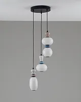 Светильник подвесной LED Glaze V11702-PL Moderli белый на 1 лампу, основание чёрное в стиле современный каскад