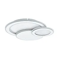 Светильник потолочный LED Mentalurgia 99397 Eglo белый на 1 лампу, основание хром белое в стиле хай-тек современный 