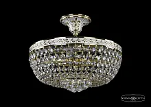Люстра потолочная хрустальная 19281/35IV GW Bohemia Ivele Crystal прозрачная на 4 лампы, основание золотое в стиле классика sp