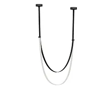 Светильник подвесной LED Лирд 07689A-120,19 Kink Light белый на 1 лампу, основание чёрное в стиле хай-тек современный ремни