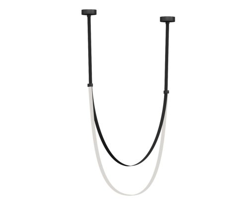 Светильник подвесной LED Лирд 07689A-120,19 Kink Light белый на 1 лампу, основание чёрное в стиле хай-тек современный ремни