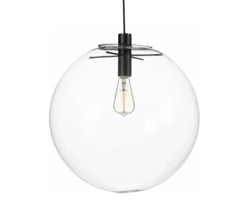 Светильник подвесной Меркурий 07562-35,21 Kink Light прозрачный 1 лампа, основание чёрное в стиле современный шар