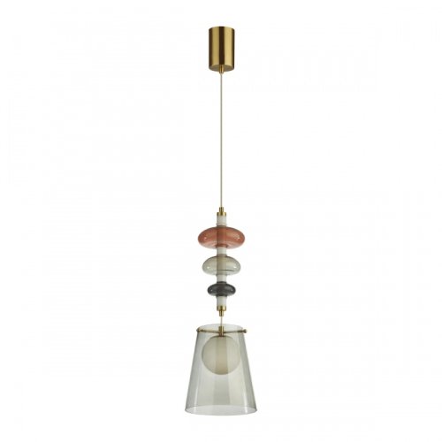 Светильник подвесной LED Amore 5411/18LB Odeon Light серый 1 лампа, основание бронзовое в стиле современный арт-деко 