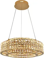 Люстра подвесная LED с пультом Karnelli 4024/03/06P Stilfort прозрачная на 1 лампу, основание золотое в стиле современный с пультом
