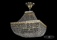 Люстра потолочная хрустальная 19282/H1/35IV G Bohemia Ivele Crystal прозрачная на 6 ламп, основание золотое в стиле классика sp