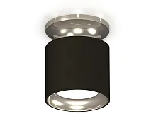 Светильник накладной XS7402080 Ambrella light чёрный 1 лампа, основание серебряное в стиле модерн хай-тек круглый
