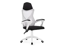 Компьютерное кресло Torino gray / white 15618 Woodville, чёрный/сетка ткань, ножки/пластик/белый, размеры - *1240***580*600