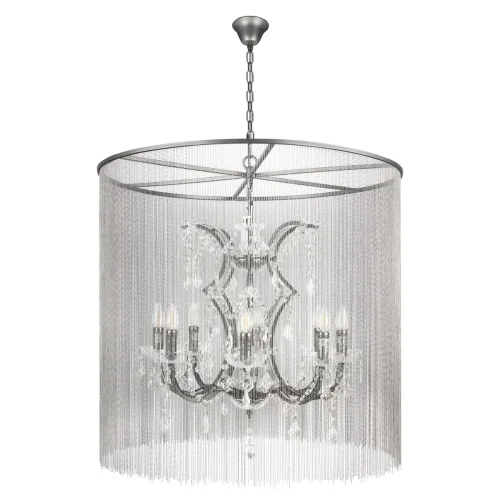 Люстра подвесная Vaille Crystal 10450/800 LOFT IT графит на 8 ламп, основание графит в стиле арт-деко цепочки фото 2