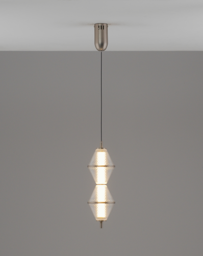 Светильник подвесной LED Senta V11365-PL Moderli белый прозрачный на 1 лампу, основание хром в стиле современный 