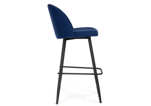 Барный стул Сондре темно-синий / черный  504192 Woodville, синий/велюр, ножки/металл/чёрный, размеры - ****500*600 фото 3