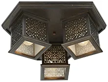Светильник потолочный 594-727-03 Velante коричневый 3 лампы, основание коричневое в стиле кантри 
