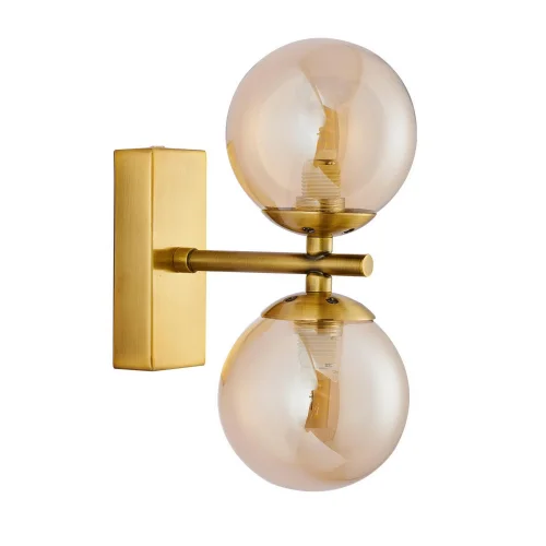 Бра Varietas 2649-2W Favourite янтарный на 2 лампы, основание латунь в стиле современный молекула фото 2