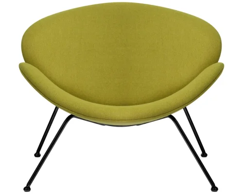 Кресло дизайнерское  72-LMO EMILY, цвет сиденья светло-зеленый (AF3), цвет основания черный Dobrin, зелёный/ткань, ножки/металл/чёрный, размеры - ****810*780 фото 7